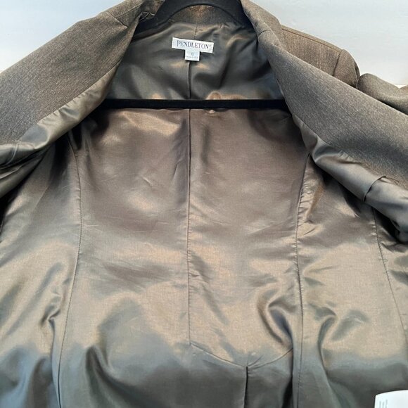 Vintage Pendleton 100% Virgin Wool Gray Blazer Women's Sz 10 2-Button‎ Career - Picture 6 of 9